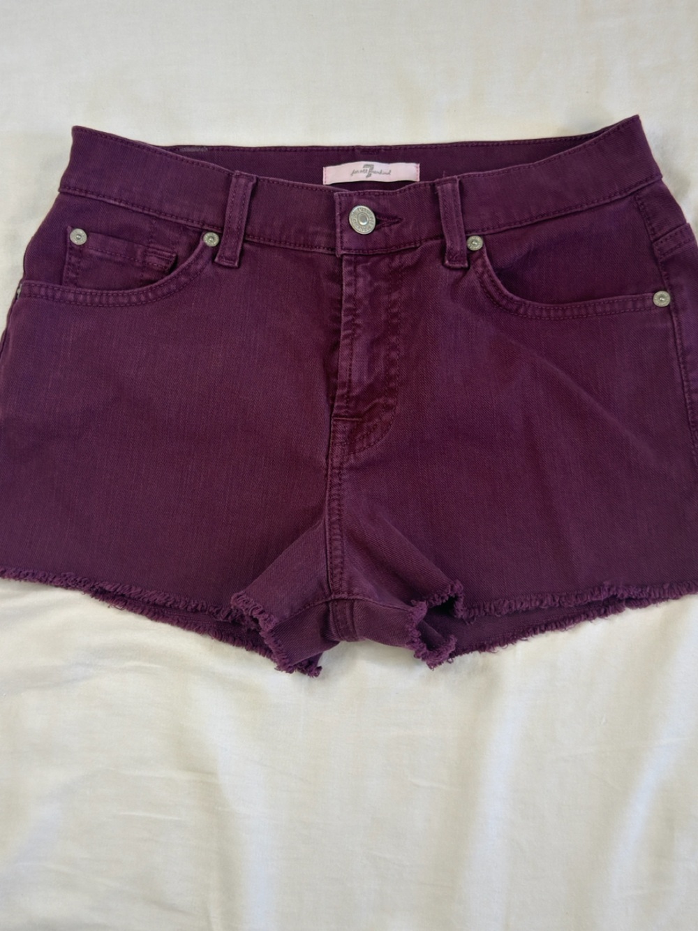 7 For All Mankind Purple Cutoff Women's Shorts